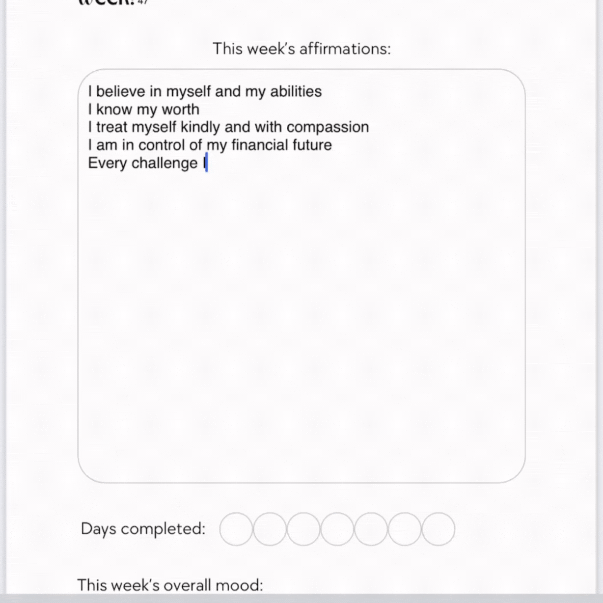 The Affirmations Digital Fillable Journal Pulse of Potential