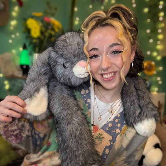 Evie Meg with Barley the Bunny 