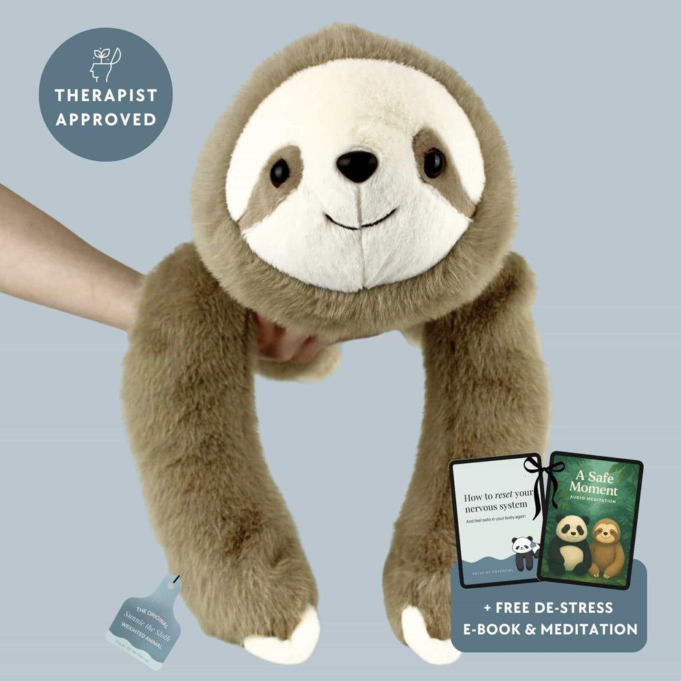 1-min-min.jpg Sunnie the Sloth Weighted Animal - Image 1