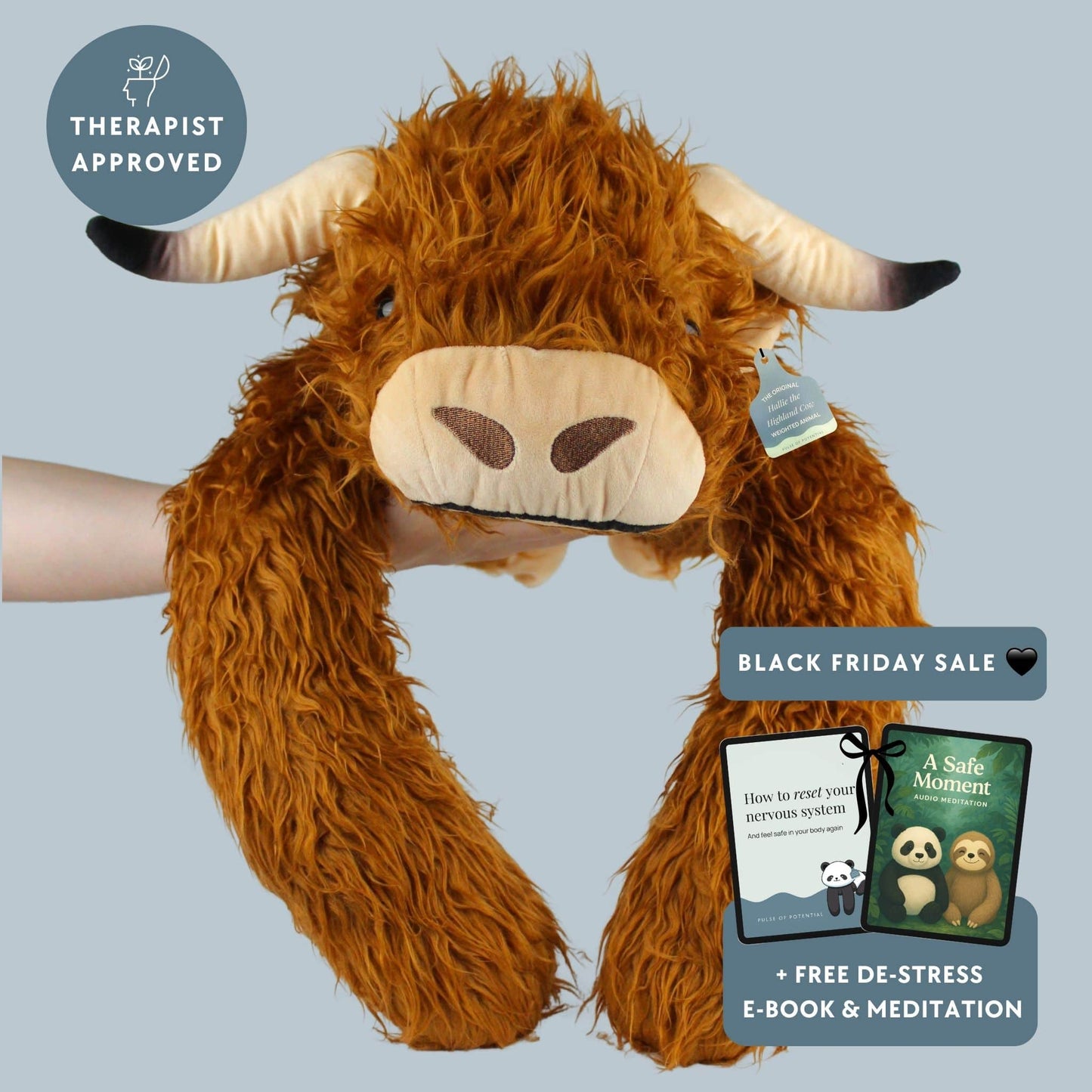 Hallie the Highland Cow Weighted Animal